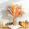 100Pcs/Set Natural Dried Grass Bouquet Without Vase Reusable Living Room Home Office Wedding Decoration Autumn Plant Reed Leaf Adult Sex Wear