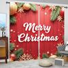 2pcs Have Festive Atmosphere of Merry Christmas Printed Curtain for Christmas Home Decor-Rod Pocket Window Treatment for Bedroom