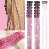 Shiny Glitter Tinsel Hair Extensions Sparkle Synthetic Shiny Threads  For Kids Girls Women