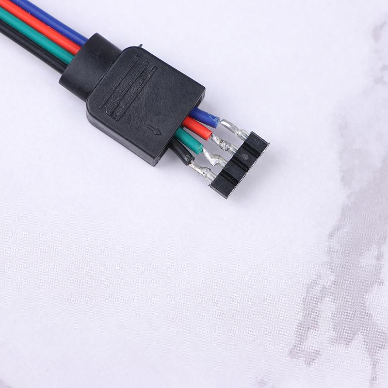 5Pcs 5050 Led Rgb Strip Light Connector 4 Pin Conductor Strip To Controller Jumper Solderless Clip On Pigtail Power Adapter