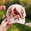 Artistic Printed Baseball Cap for Women Embroidery Flower Bird Pattern Hat Adjustable Hat Fit Gardening Sun Spring Summer Outdoors