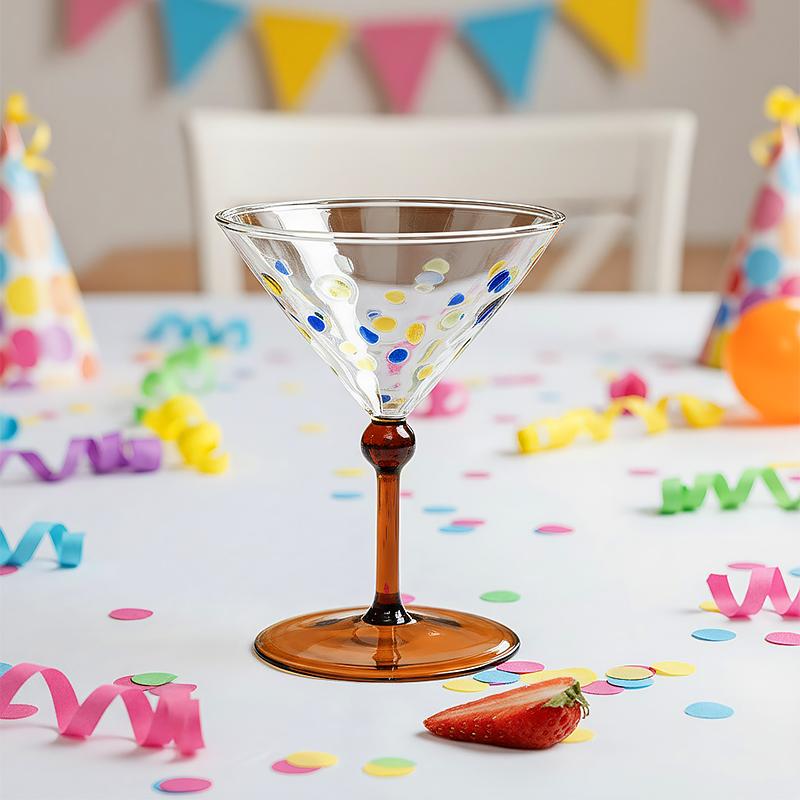 1 шт. Игривая чашка из стекла с цветными блоками, на высоком каблуке, кофейная чашка, столовая посуда, бокал для чаепития, подарок, бокал для вина, элегантный, 150 мл