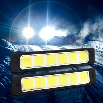 Квадратный COB 2 шт. гибкие гибкие светодиодные автомобильные DRL водонепроницаемые дневные ходовые огни противотуманные фары функции лампы