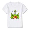 Новая детская футболка для мальчиков Горячая игра Cut The Rope Om Nom Лягушка Детские футболки Кавайный мультфильм Малыш Мальчик Девочка Футболка Забавные Детские Топы