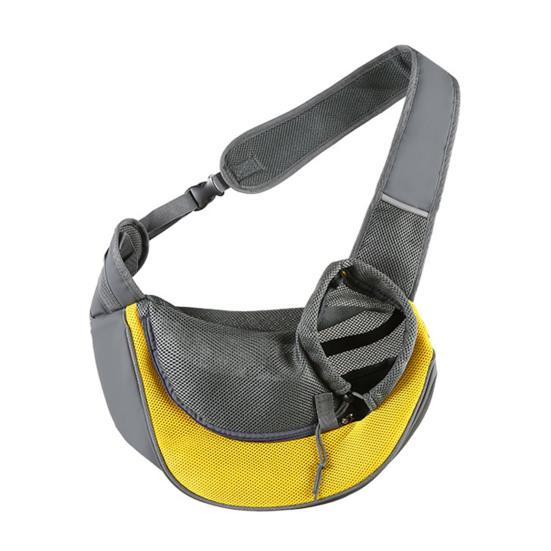 Pet Carrier Backpack Large Capacity Zipper Closure Hands-Free Mesh Sling Bag Breathable Design Mesh Cloth Crossbody Shoulder Bag