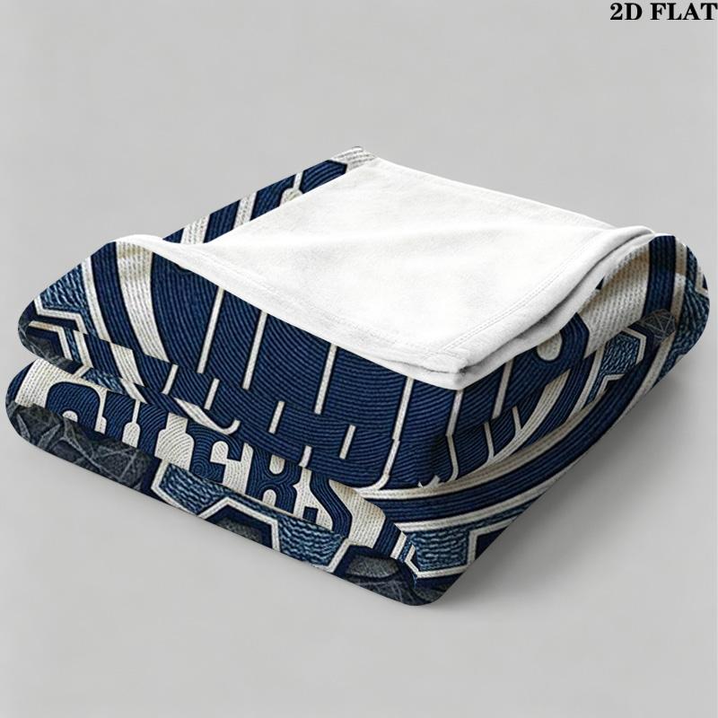 Edmonton Oilers Print Flannel Blanket High Quality Warm Comfortable Cover for All Seasons Perfect for Gifts Home Decor