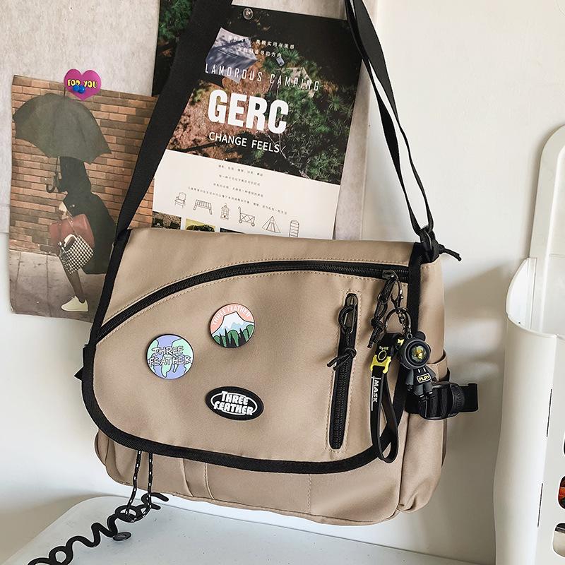 Canvas Bag Women's Large Capacity Postman Bag Women's Male Student One Shoulder Crossbody Bag