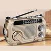 FM AM SW Радио Солнечная Зарядка Аварийные Радиоприемники Рукоятка Bluetooth 5.2 Поддержка TF USB Золотой