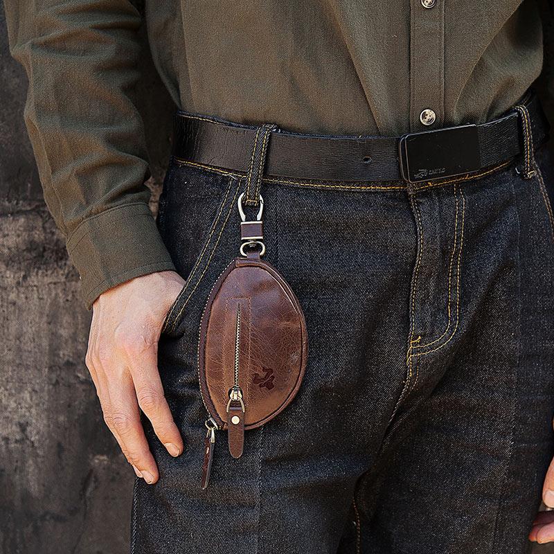 Humerpaul Чехол для ключей от машины, мужские кошельки из коровьей кожи, карман для монет, высококачественный держатель для ключей, чехлы для домработницы, мужской брелок на молнии, органайзер