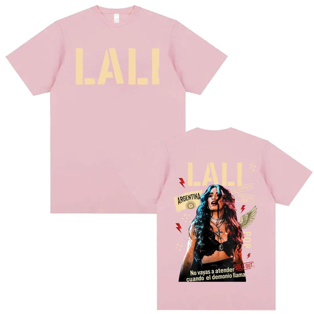 Singer Lali Esposito LA QUE LE GANA AL TIEMPO 2026 Tour Tshirt Retro Fashion Oversized T Shirt Unisex Women Cotton Casual Tshirts