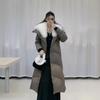 2024 зима новый воротник из натурального меха лисы 90% белый гусиный пух длинный пуховик талия тонкий иностранный пальто для женщин