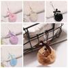 Ribbon Bow Mobile Phone Lanyard Hanging Cord Pompom Keychains Hairball Pendant Women Girls