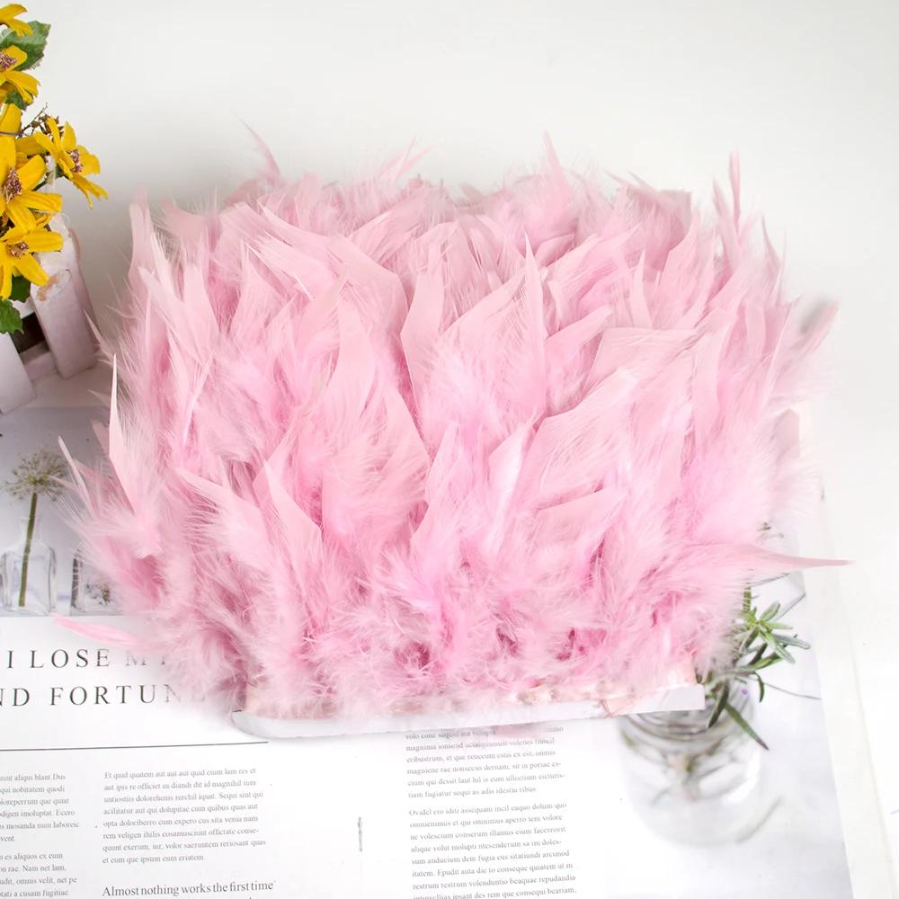 Feather White Turkey Feathers Trim 10-15cm/4-6inch Natural Feather Ribbon for Sewing Clothing Fringe Plumes Wedding Decoration