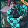 Аниме Demon Slayer Kamado Tanjirou Косплей Костюм Kimetsu No Yaiba Мультфильм Костюм Sutis Парики Хэллоуин Для Детей Взрослых CosParty