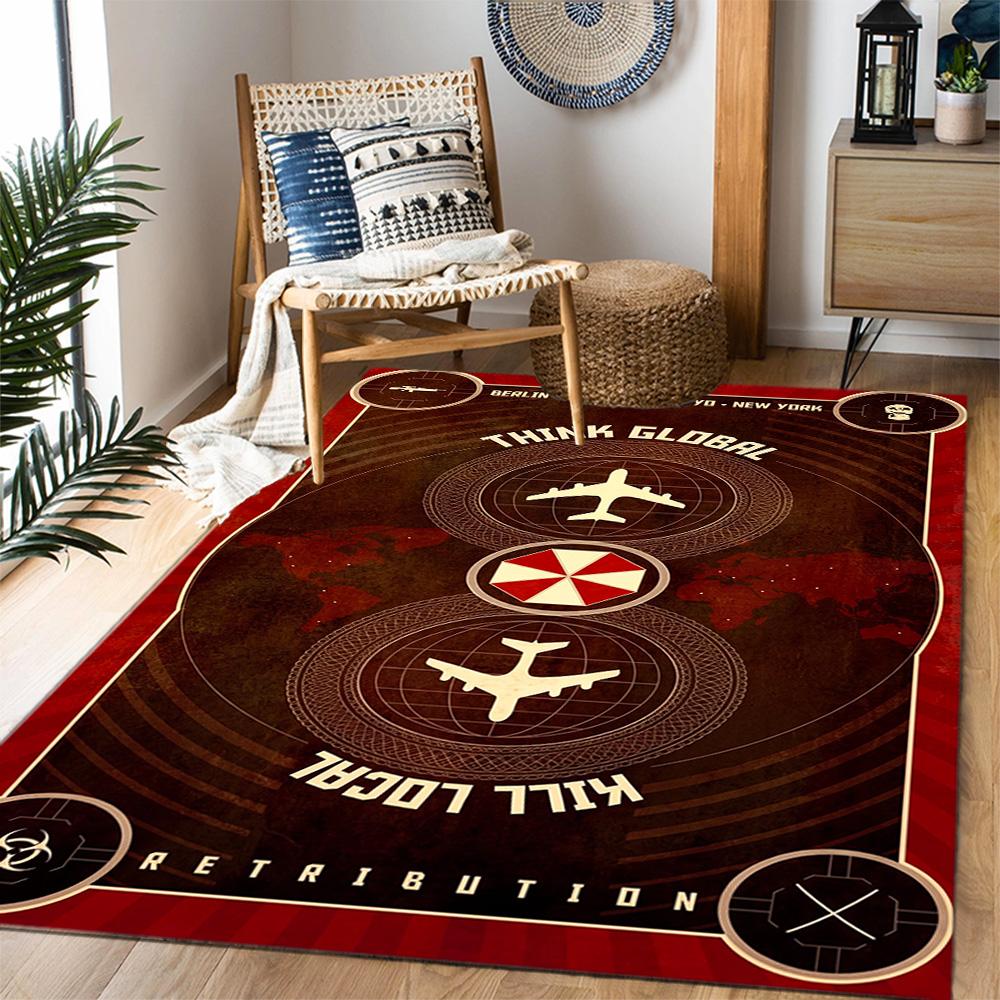 Resident Evil: Umbrella Horror Carpet Design for Dormitory Kitchen Playrooms Balcony Antislip Carpet Decorate Offices Gift for Festivals