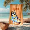 Custom Name Ultra-Soft Beach Towel with Bluey Theme,Ideal for Pool - Camping, Diving - Perfect Travel Essential, Vibrant Beach Towel.