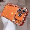 Прозрачный чехол для телефона с блестками и бриллиантами для IPhone 17 Air 16 15 14 13 12 11 Pro Max Plus 17Air 17Pro Ударопрочные стеклянные пленки Задняя крышка