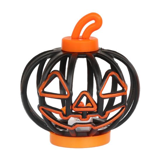 Small Pumpkin Night Lamps Halloween Lantern, LED Light Up Hollow Ornament, Battery Operated Lamp for Party Statue with Warm Indoor Outdoor Decor Home