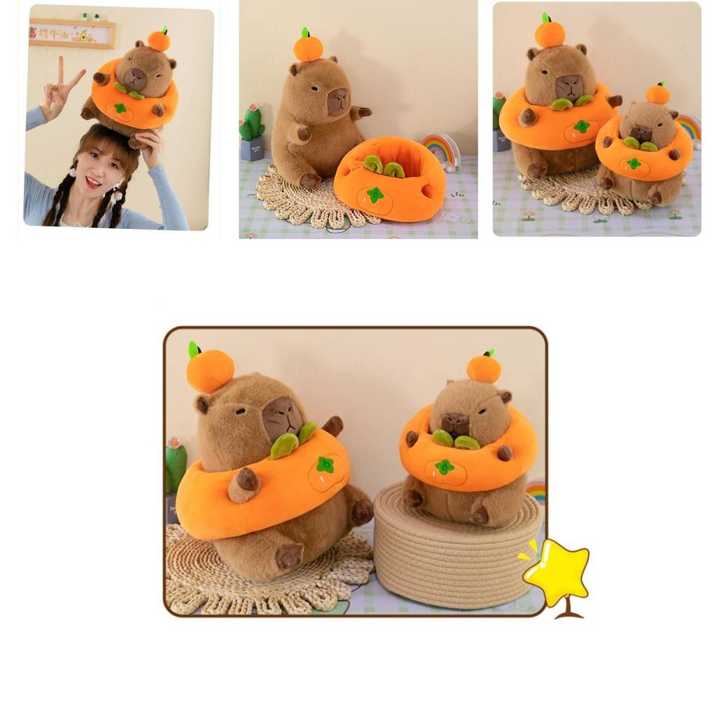 Очаровательная плюшевая игрушка капибара, мягкая подушка-животное из короткого плюша для домашнего декора и подарков