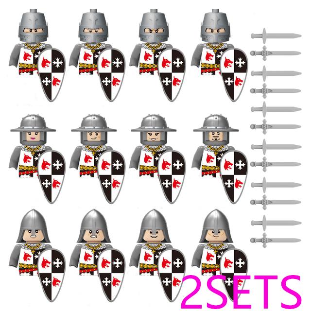 Военные Строительные Блоки Средневековые Фигурки Солдат Подарки Игрушки Оружие Щит Священная Римская Империя Сент-Лазарь Рыцарь Иерусалима Легион MOC