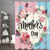 Mother's Day Love Floral Butterfly Shower Curtain, Bathroom Decorative Shower Curtain, Waterproof Shower Curtain with Hooks
