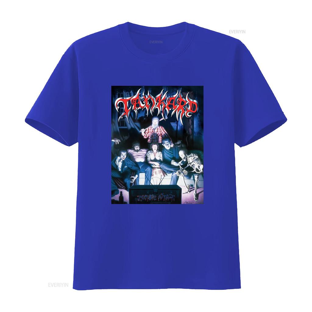 Tankard Zombie Attack T Shirt Retro Horror Band Design for Men Unique Rock Merch vintage Washed Casual Comfortable Stylish