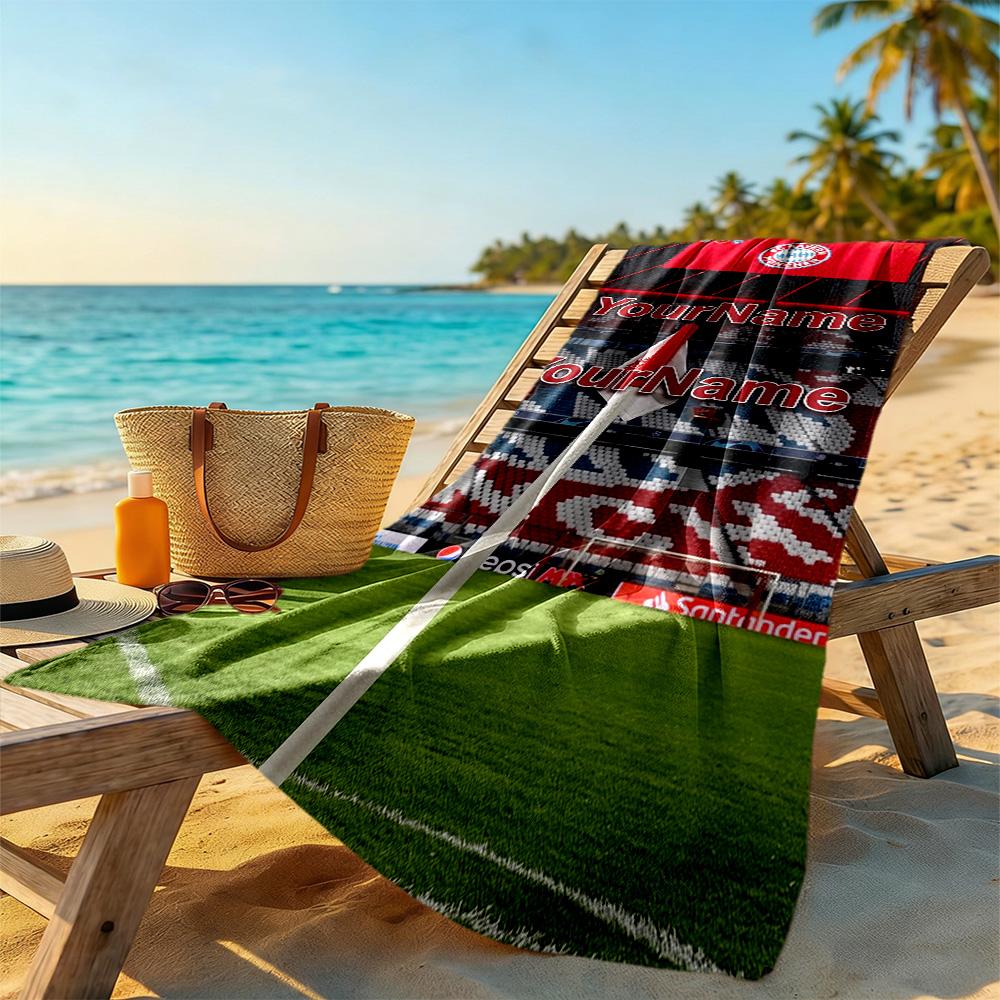 Bayern Munich Customize Your Name Beach Towel Quick-Dry Soft Microfiber Suitable for Sports Travel Swimming Yoga Bathroom Beach And Pool