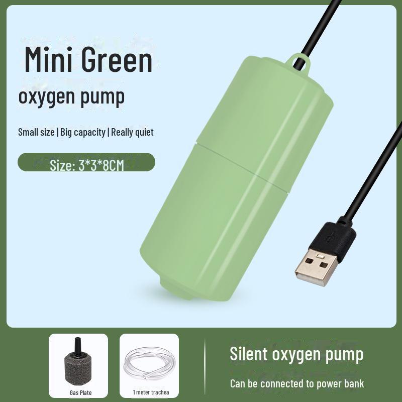 Компактный USB-кислородный насос для аквариумов и рыбалки на открытом воздухе: Бесшумный и эффективный оксигенатор