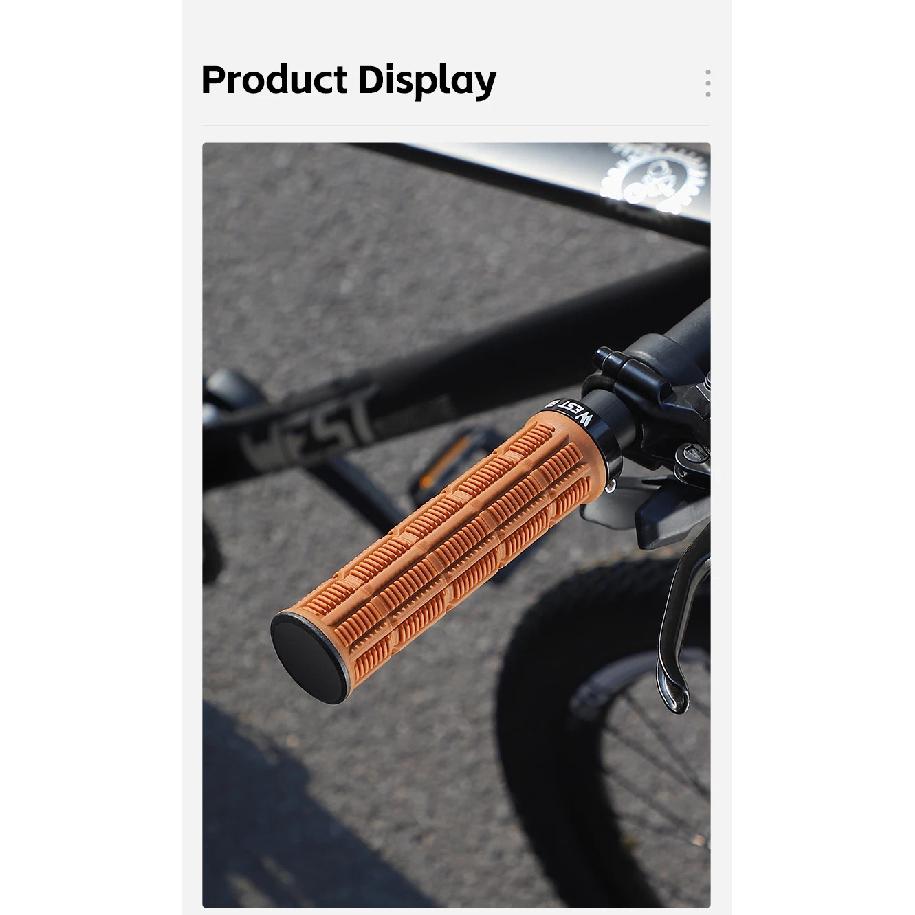 WEST BIKING Bicycle Handle Bar Grips Mountain Bike Soft Single-sided Locking Handlebar Cover Plug Rubber Non-slip Cycling Grips