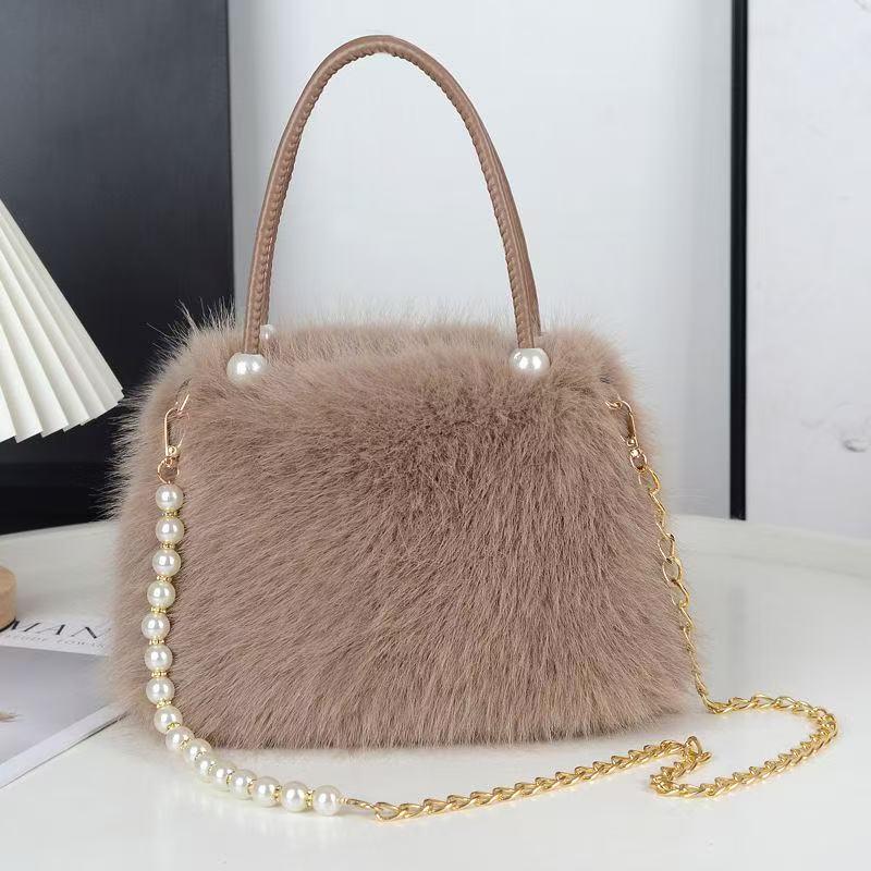 Жемчужная пушистая сумка - 2025 трендовая весенне-летняя женская сумка через плечо
