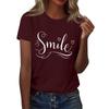 Женская футболка с круглым вырезом и коротким рукавом с принтом в виде буквы «улыбка»