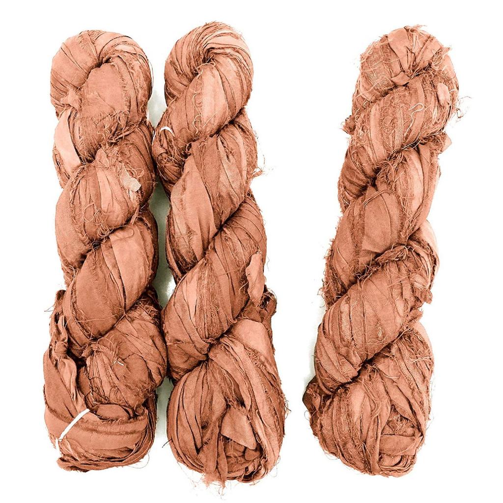 100g Recycled Sari Silk Ribbon Yarn, Jewelry Making Trim - Blue Mix