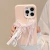 Розовое кружево, жемчужный узел, подходит для iPhone 16, чехол для iPhone 17, 14pro Max, силиконовый, 13, трехмерный, 15