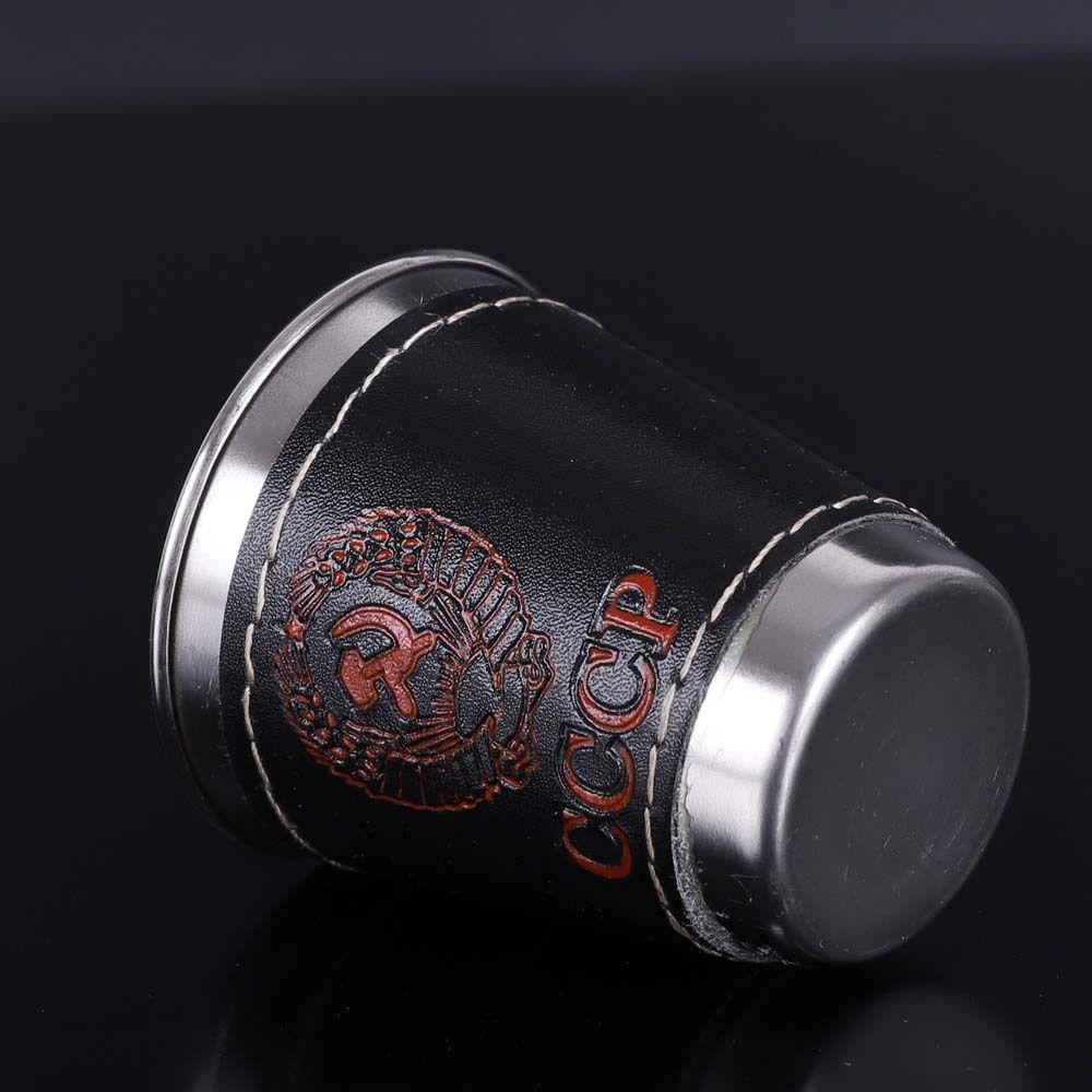 Leather Cover Bag Water Mugs Beach Hiking Stainless Steel Cup Wine Beer Cup Camping Cup Travel Cups