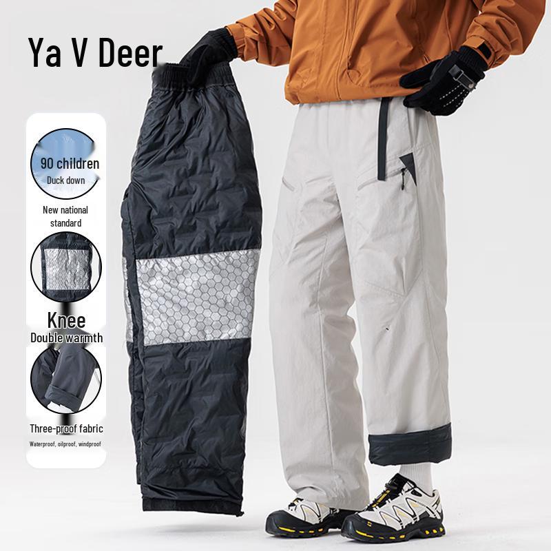 Yalu Мужские Утепленные Зимние Штаны из Утиного Пуха с Тройной Защитой
