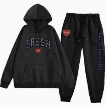 European size plus fashion printed sweater autumn and winter fleece warm hoodie casual sports women's suit