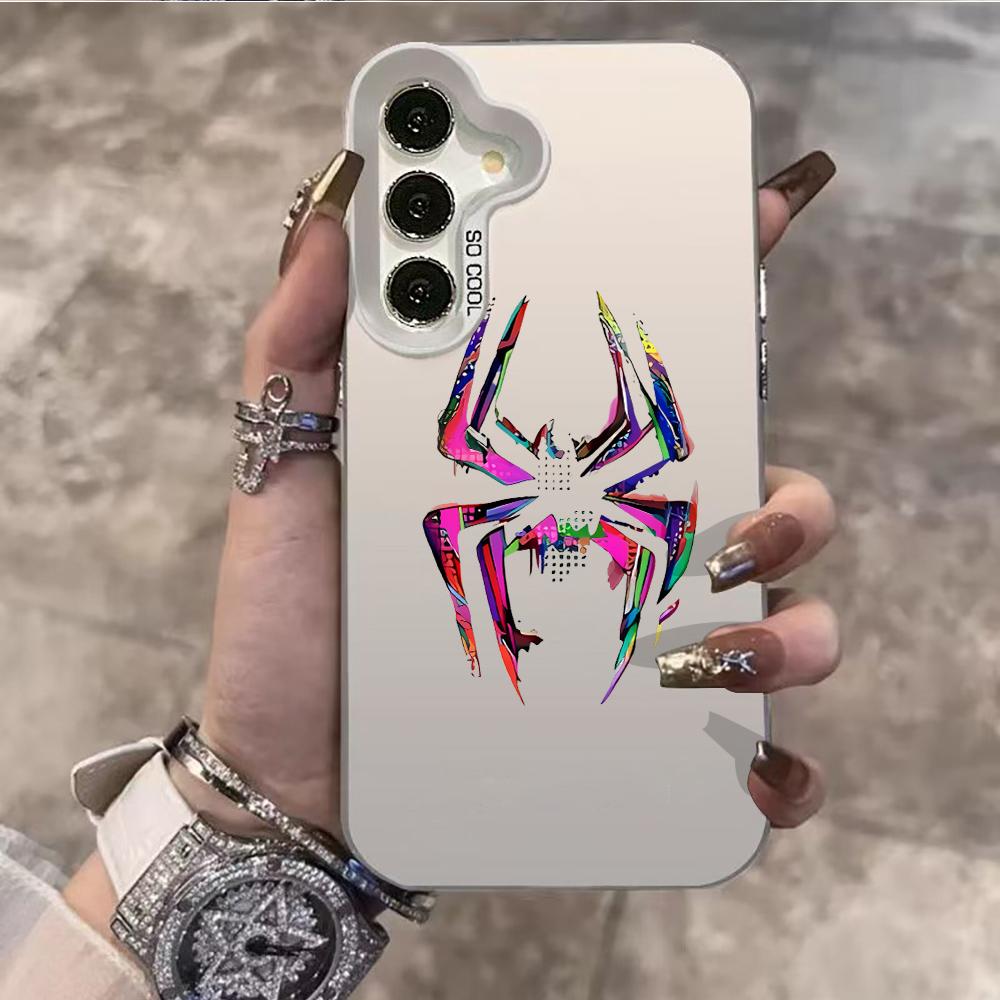 Black Spider Cartoon Cool Phone Case For Samsung Galaxy S26 Ultra S25 S24 S23 S22 PLUS FE A56 A55 A54 A53 IMD Shockproof Cover