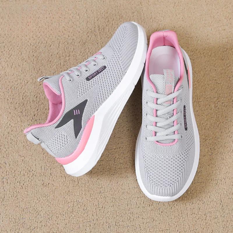 2024 новые осенние женские сетчатые туфли Модные универсальные туфли с мягкой подошвой Легкие повседневные кроссовки для бега Удобная женская обувь Zapatos