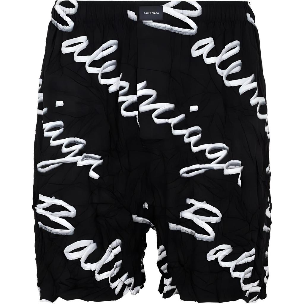 Balenciaga Шорты-бермуды с логотипом-каракулями 672410TML131070