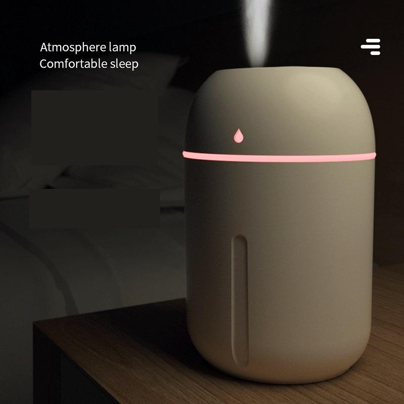 330 мл Usb бесшумный увлажнитель воздуха, нежный ночник, ароматический диффузор, непрерывный/прерывистый спрей, может работать в течение 8-12 часов