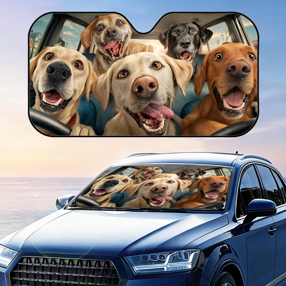 Labrador Retriever Driving Sun Visor Foldable Universal Car Windshield Sun Shade UV Protection Heat Insulation Foldable Cover