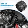 Car Air Ducting Connector Straight Air Heater Duct Joiner Connector Pipe 2.95'' 75mm OD Black