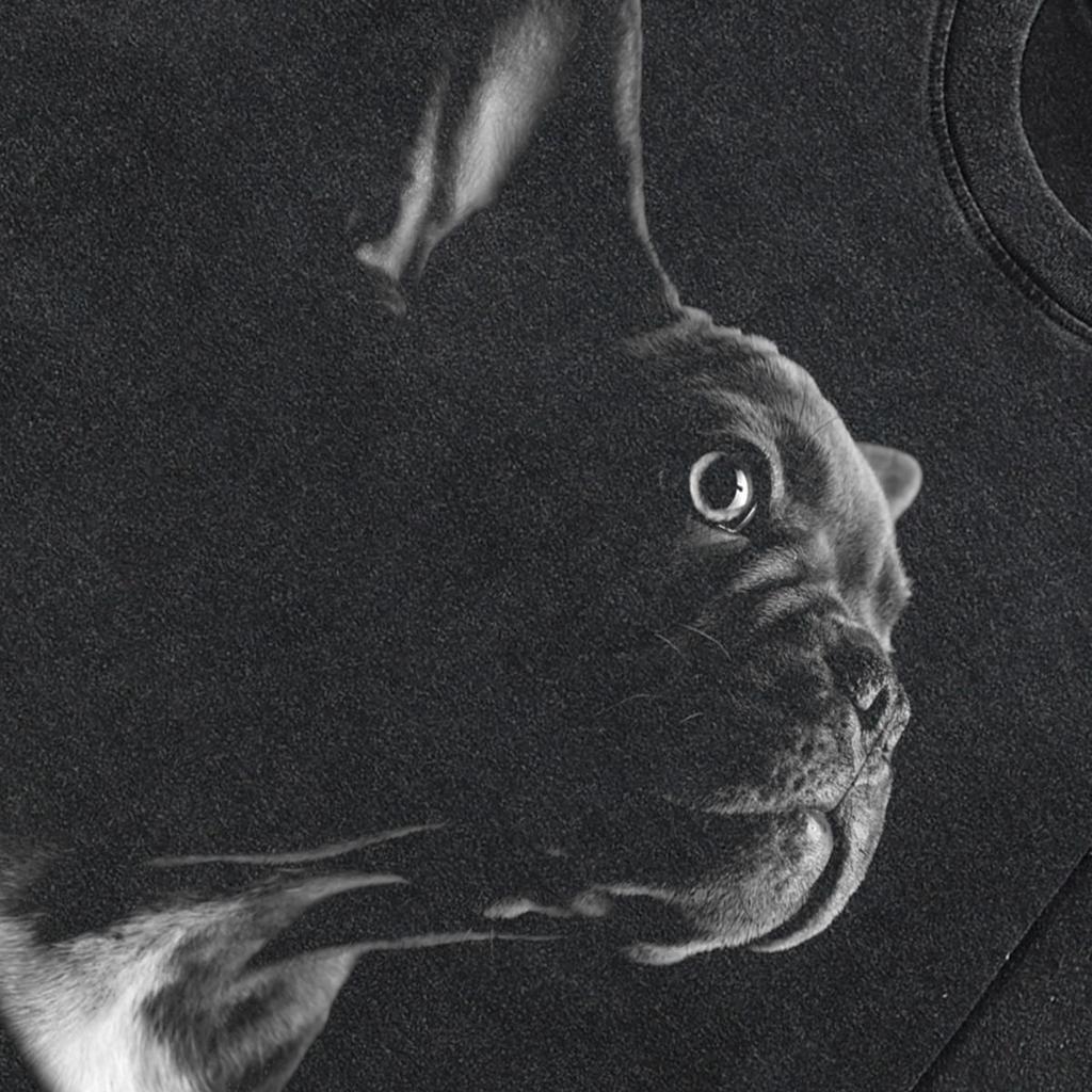 Уличная одежда, черная футболка с забавным рисунком собаки добермана