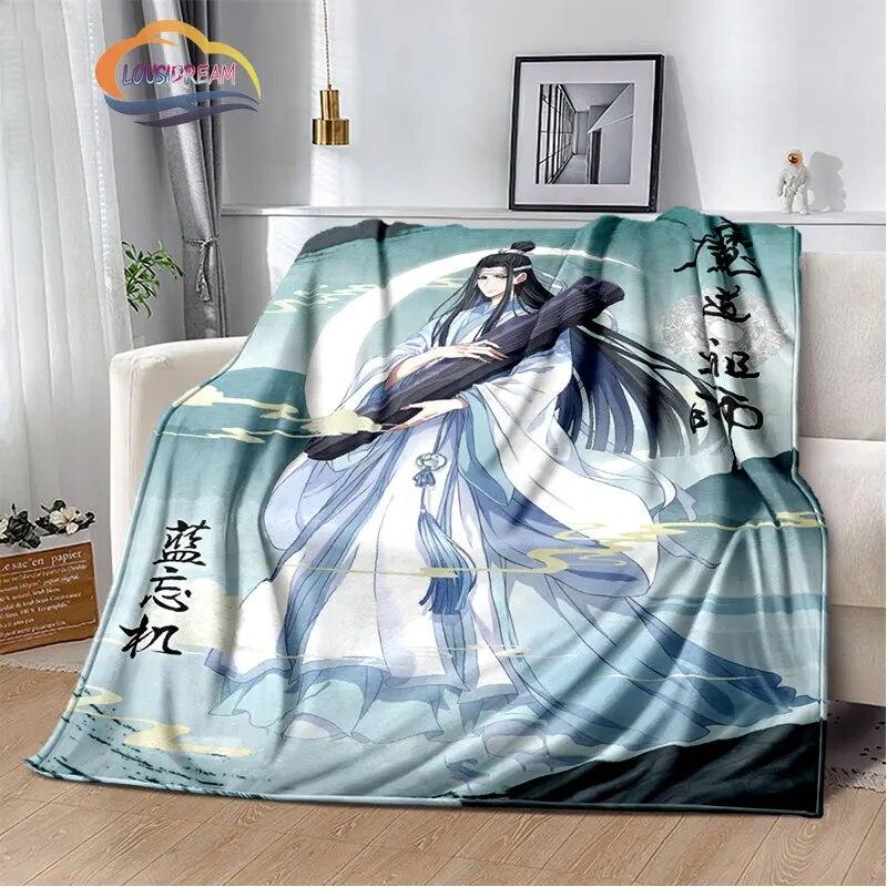 Anime Grandmaster of Demonic Cultivation Flannel Soft Throw Blanket Mo Dao Zu Shi Lightweight Warm Sofa Bed Travel Quilt