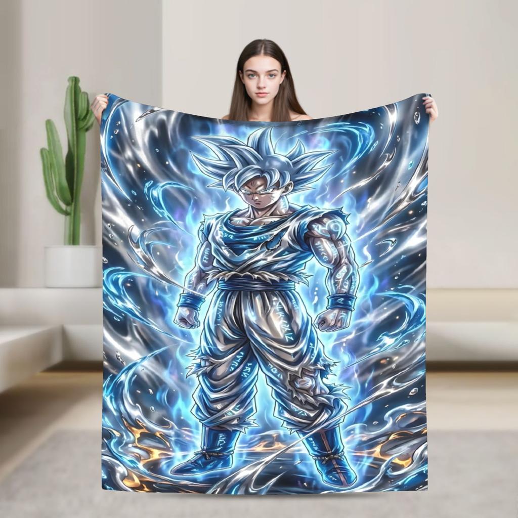 D-Dragons Ball Anime Flannel Blanket Super Soft Throw Blanket for Home Decor Decorative Street Trend Bedspread Sofa Bed Cover