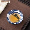 60ML Blue and White Porcelain Tea Cup Handmade Dragon Phoenix Fish Pavilion Chinese Kungfu Teacup Ceremony Teaware Master Cups