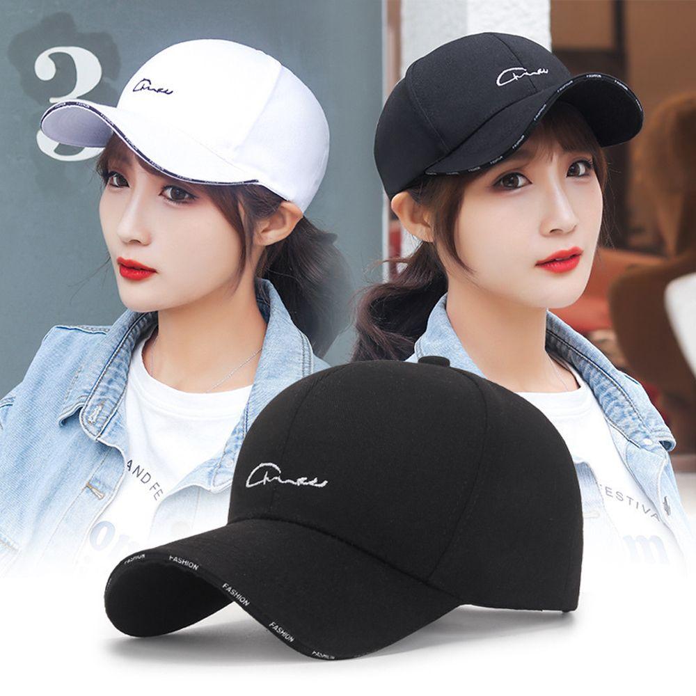 Sunshade Summer Soild Color Street Unisex Embroidery Korean Style Cap Baseball Hat Women Hat Letter