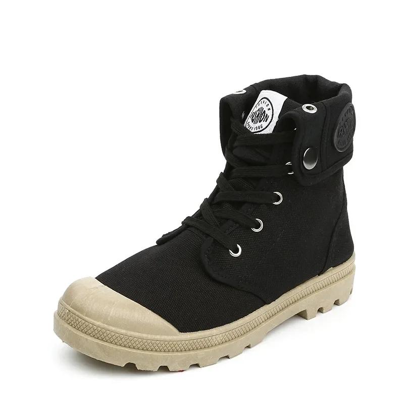 Модная женская парусиновая обувь Женские рабочие ботинки в стиле Palladium Модные высокие дышащие ботильоны Повседневная обувь Женская Высокое качество 35-41