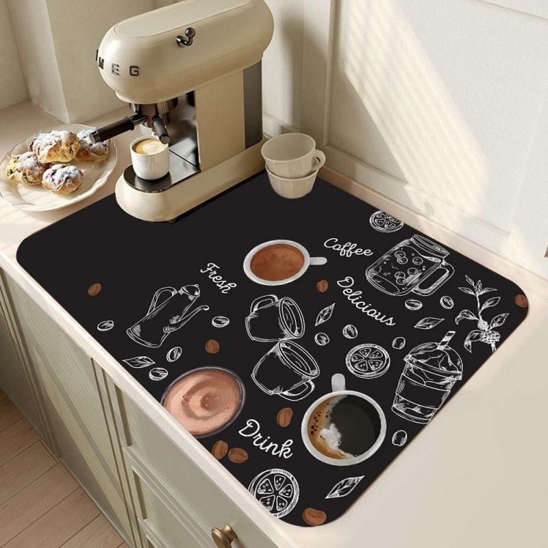 Коврик для кофемашины Впитывающий Нескользящий Коврик для столешницы кухни Коврик для слива Кухонный Впитывающий Нескользящий Коврик