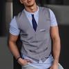 Men's casual suit and tie printed short-sleeved crew neck new men's role-playing party T-shirt